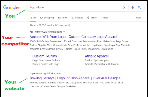 Google search for "logo infusion"